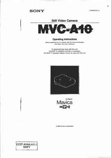 Sony MVC A 10 manual. Camera Instructions.